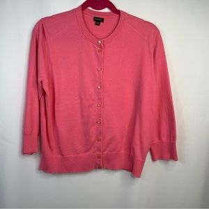 ⭐️5 for $20⭐️ Nine West Pink 3/4 Sleeve Cardigan Sweater. Size Large